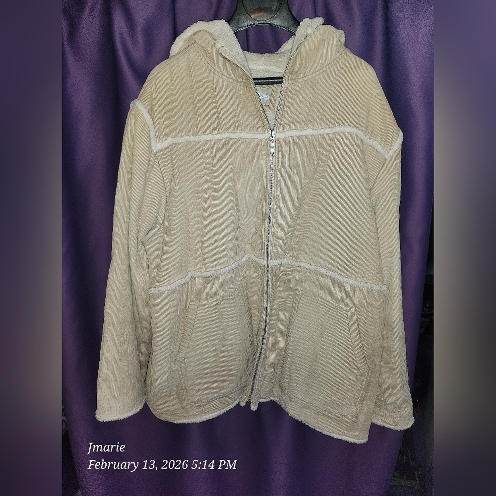 NY Classics Vintage Sherpa Lined Corduroy Hooded Jacket